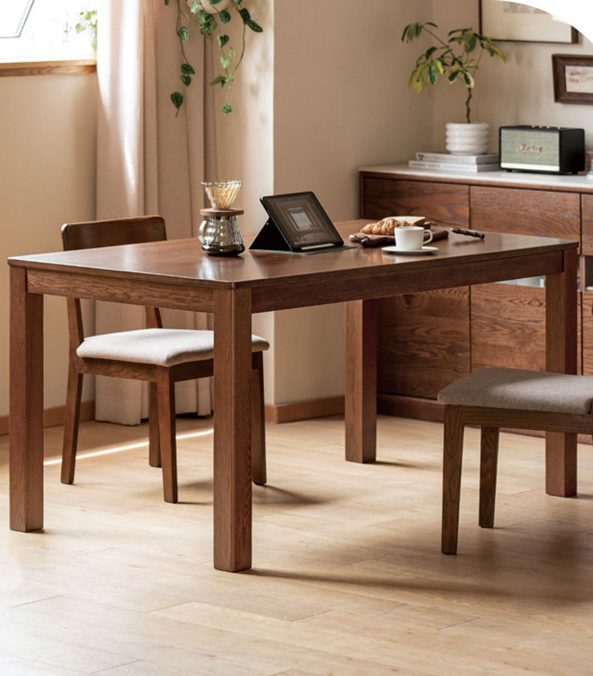 Solid wood dining table