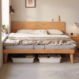 Solid wood bed