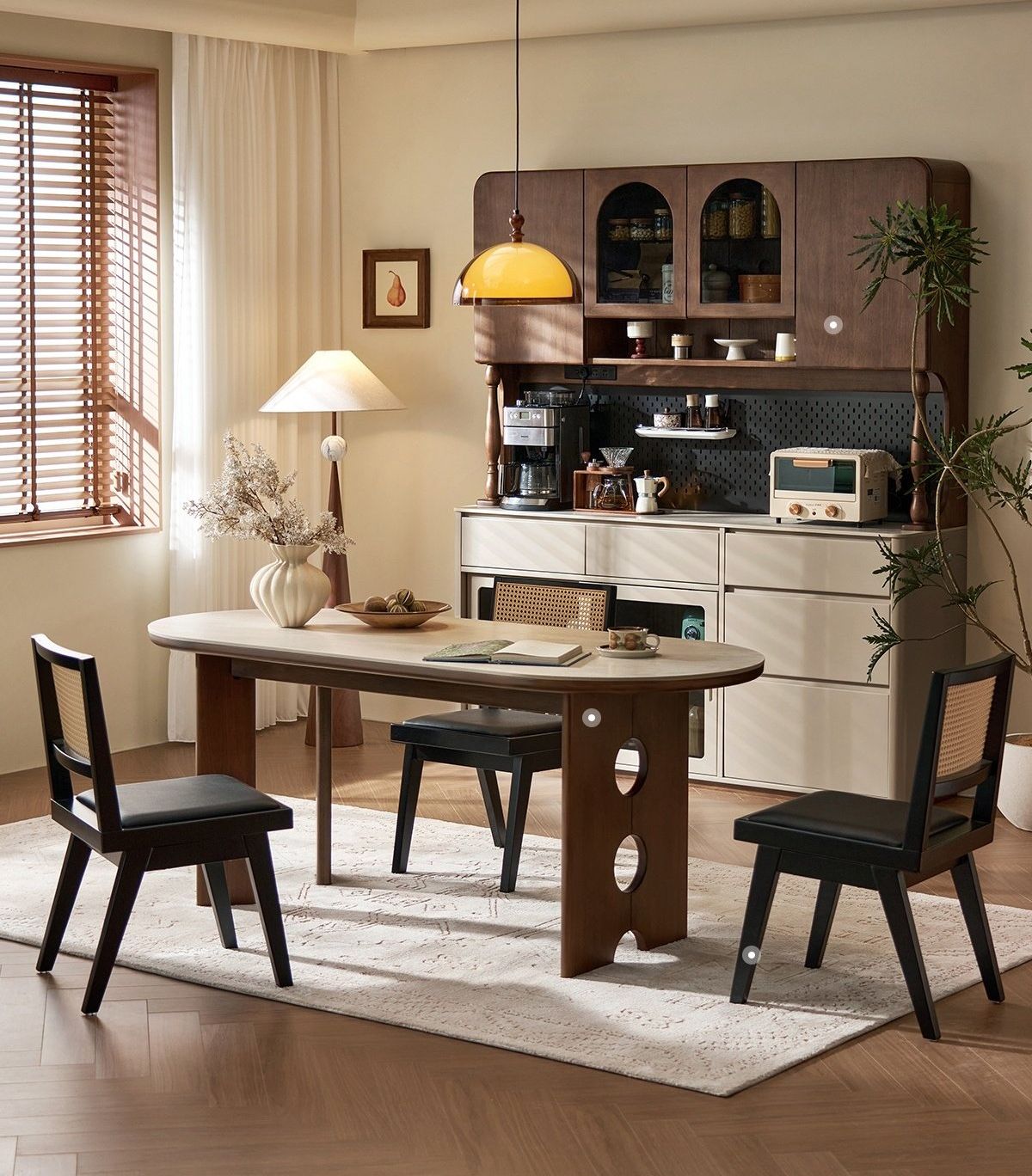 Solid wood dining table