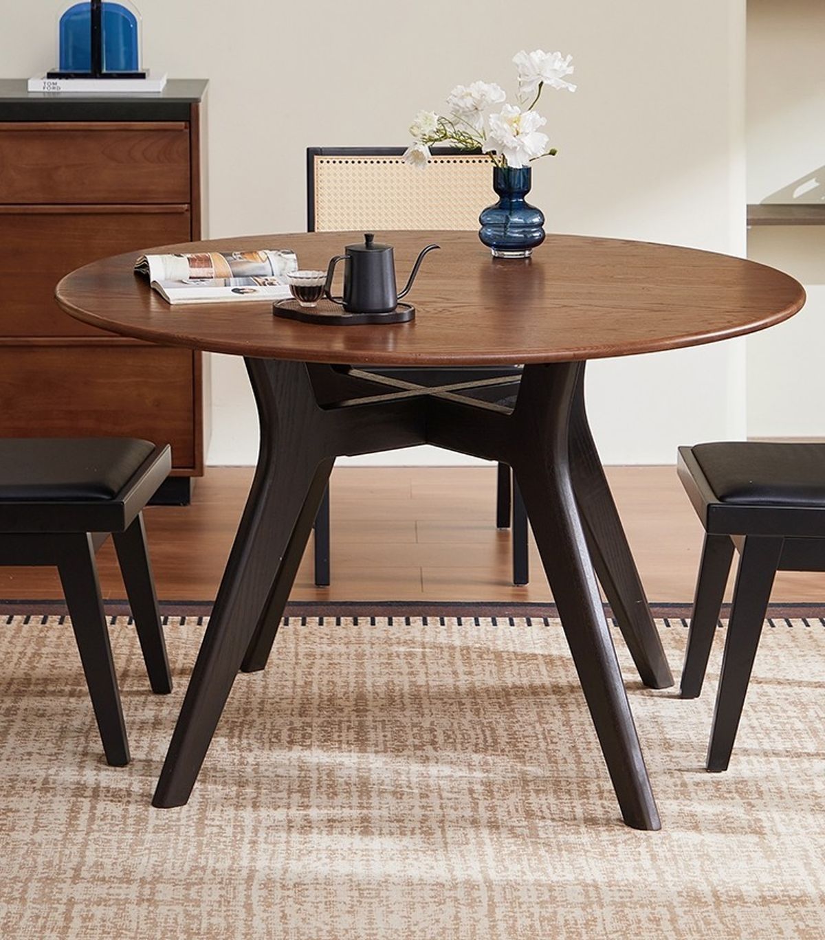 Solid wood dining table