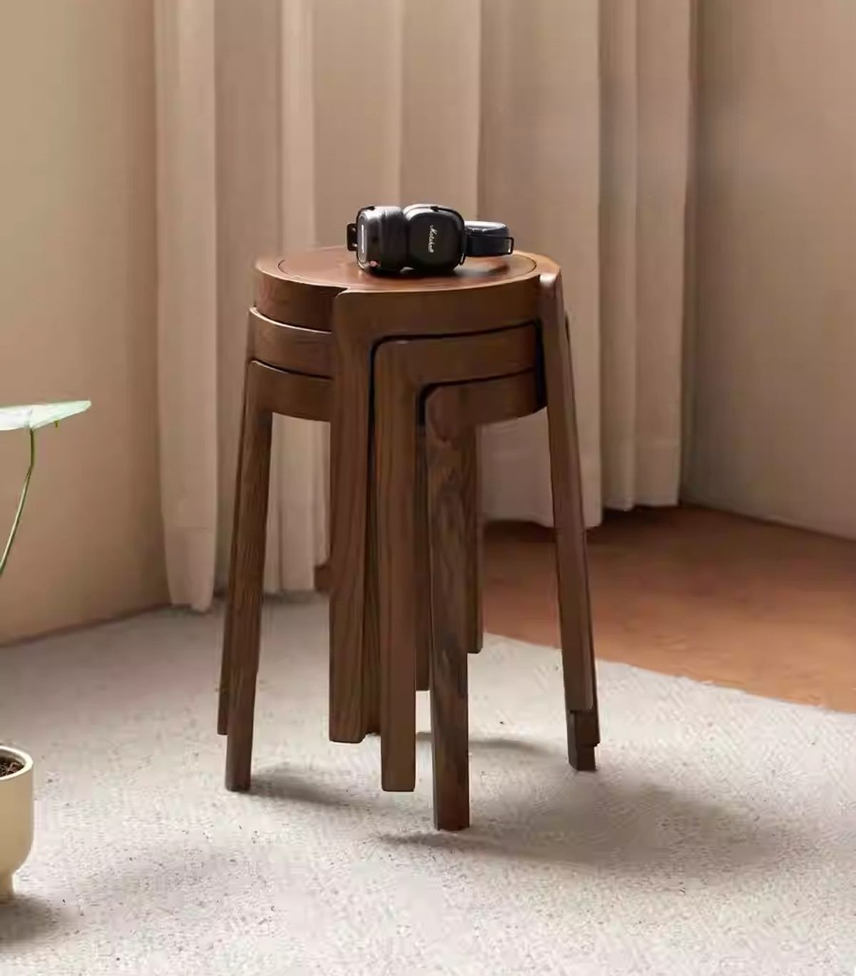Solid wood bar stool