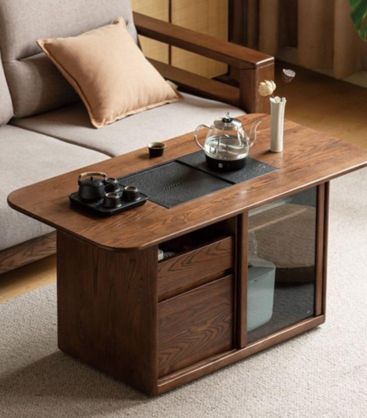 Solid wood coffee table