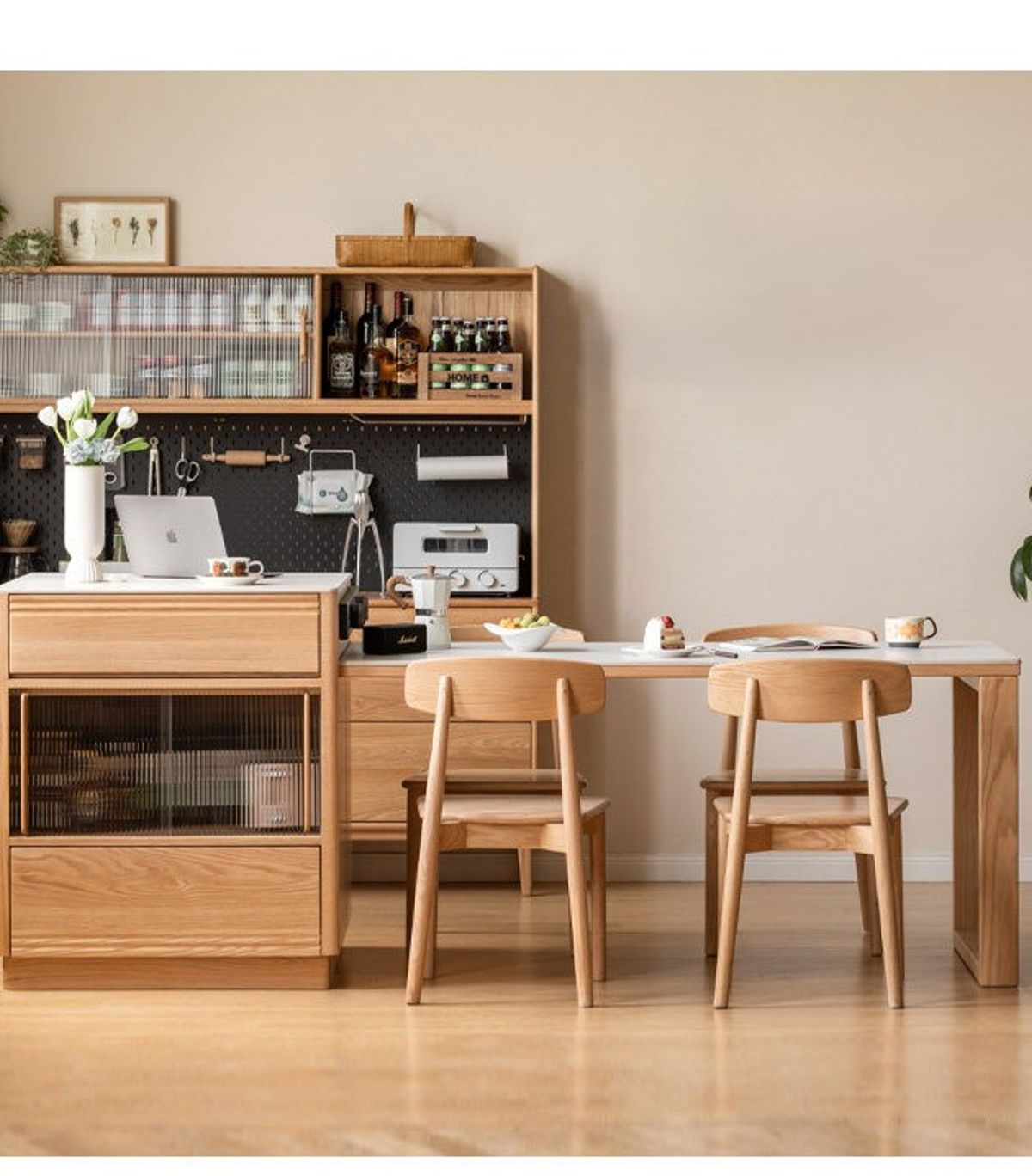 Solid wood dining table