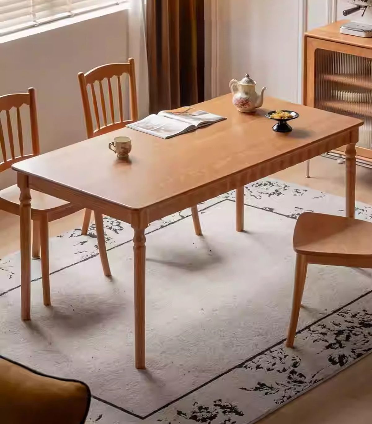Solid wood dining table