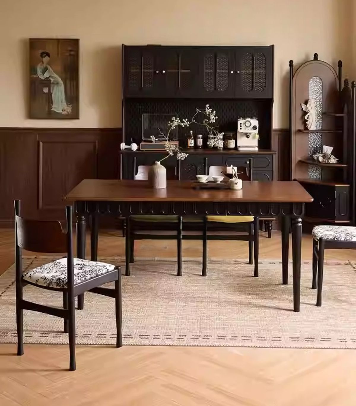 Solid wood dining table