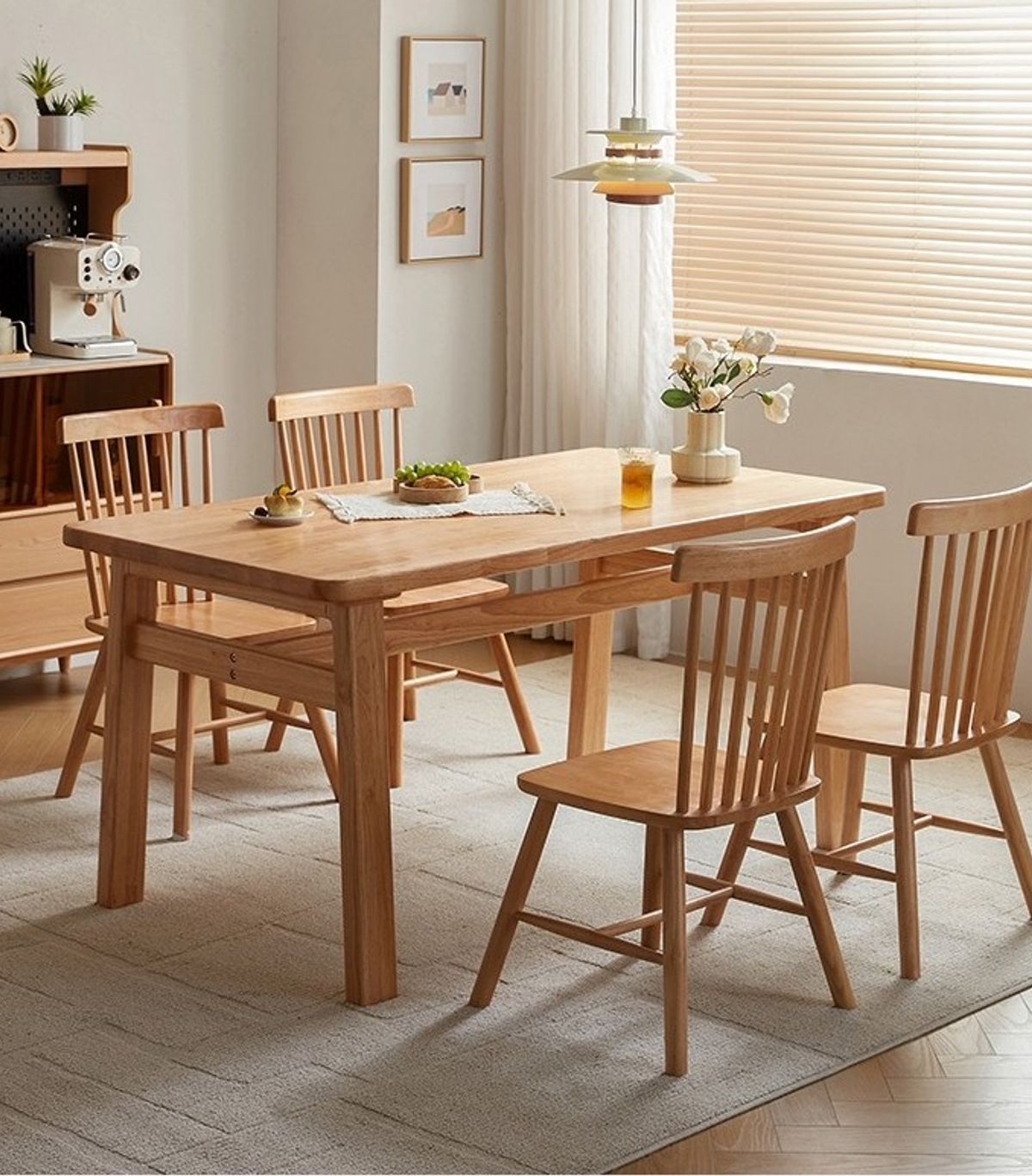 Solid wood dining table