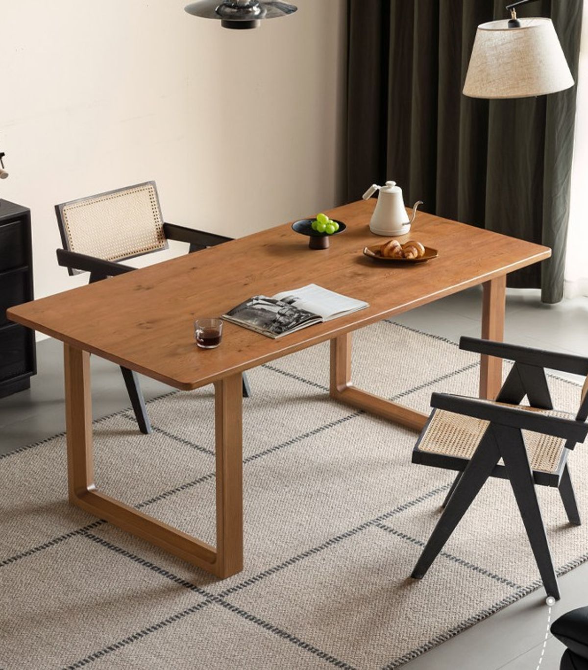 Solid wood dining table