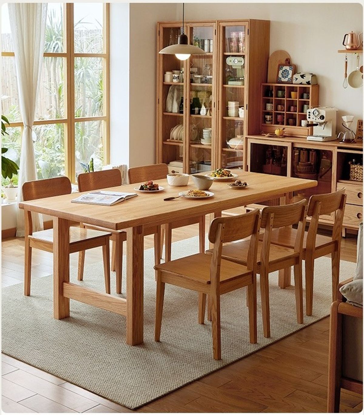 Solid wood dining table
