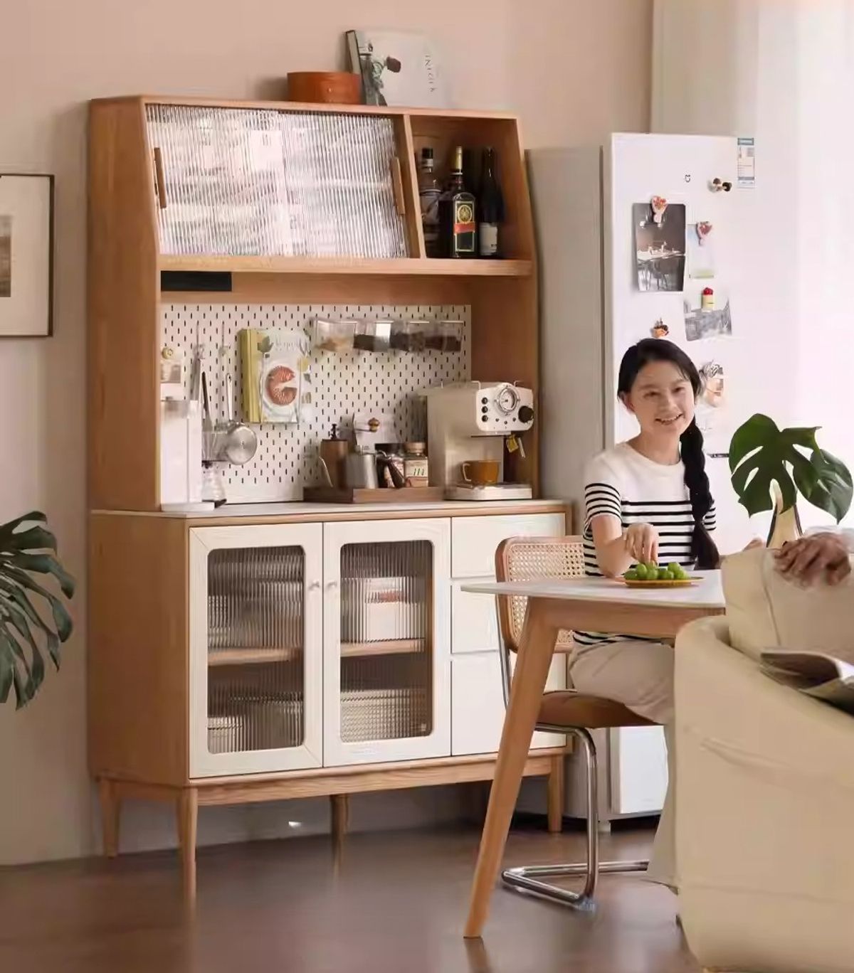 Solid wood dining cabinet