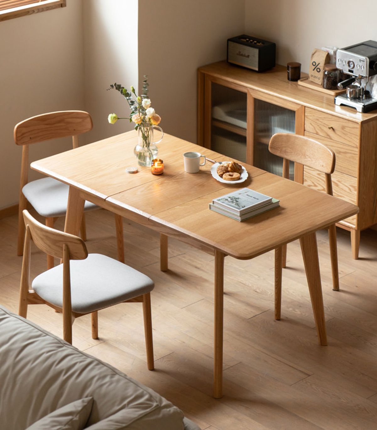 Solid wood dining table