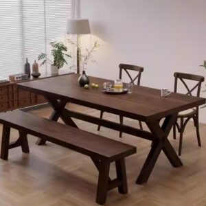Solid wood dining table
