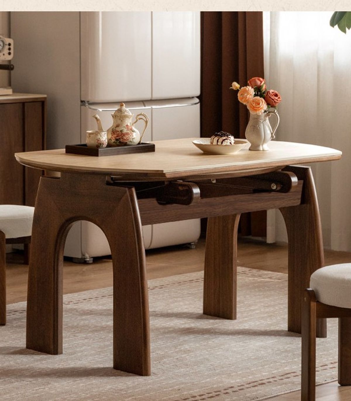 Solid wood dining table