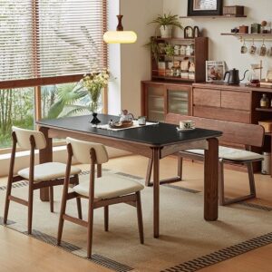Solid wood dining table