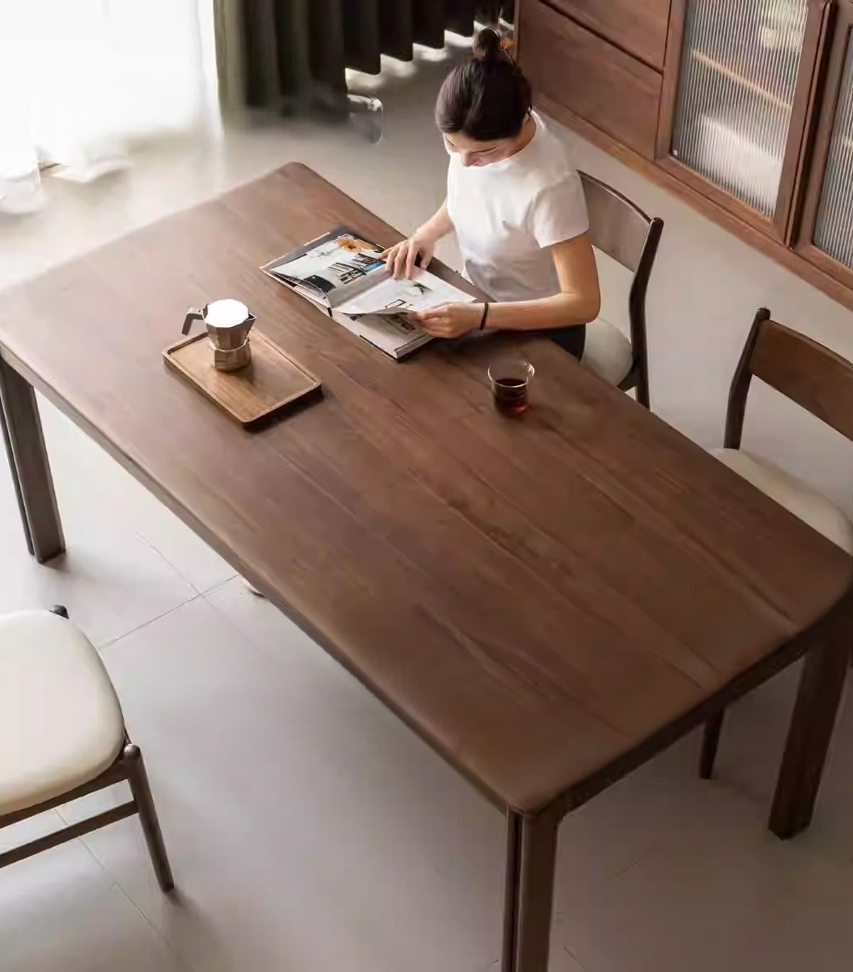 Solid wood dining table