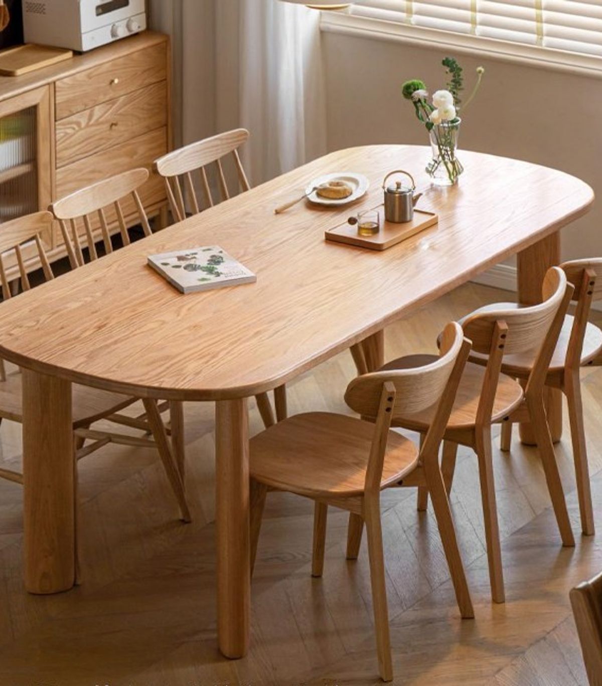 Solid wood dining table