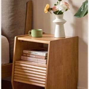 Solid wood bedside table